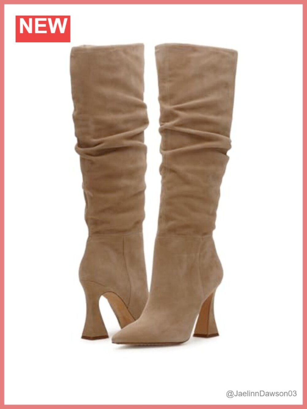 Knee High Ruched Boot With Pointed Toe And Zip Closure